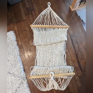 Artisan made cotton hammock with hardwood bar  New!